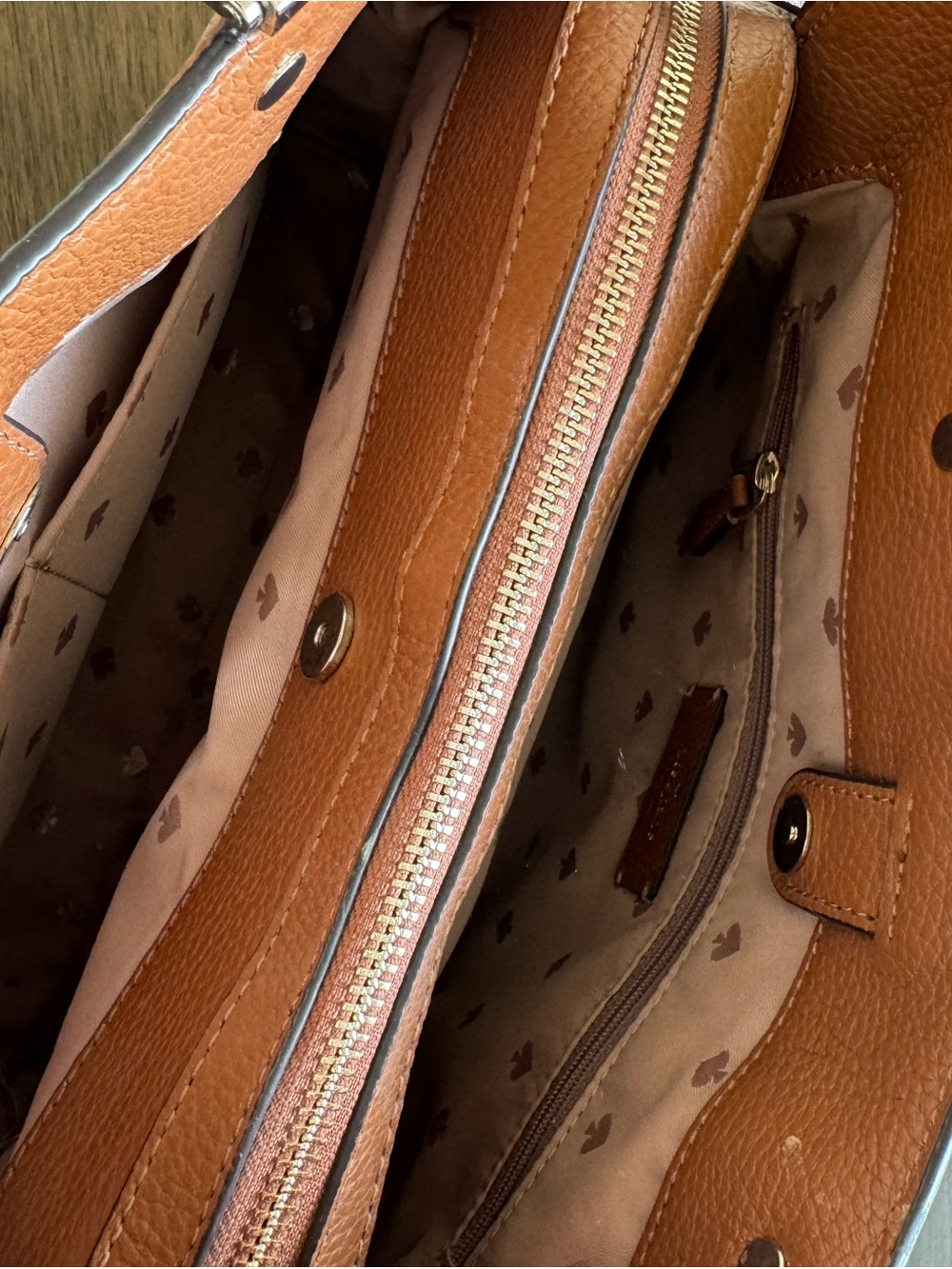 kate spade Tan Pebbled Leather Satchel with Crossbody Strap - Picture 2 of 3
